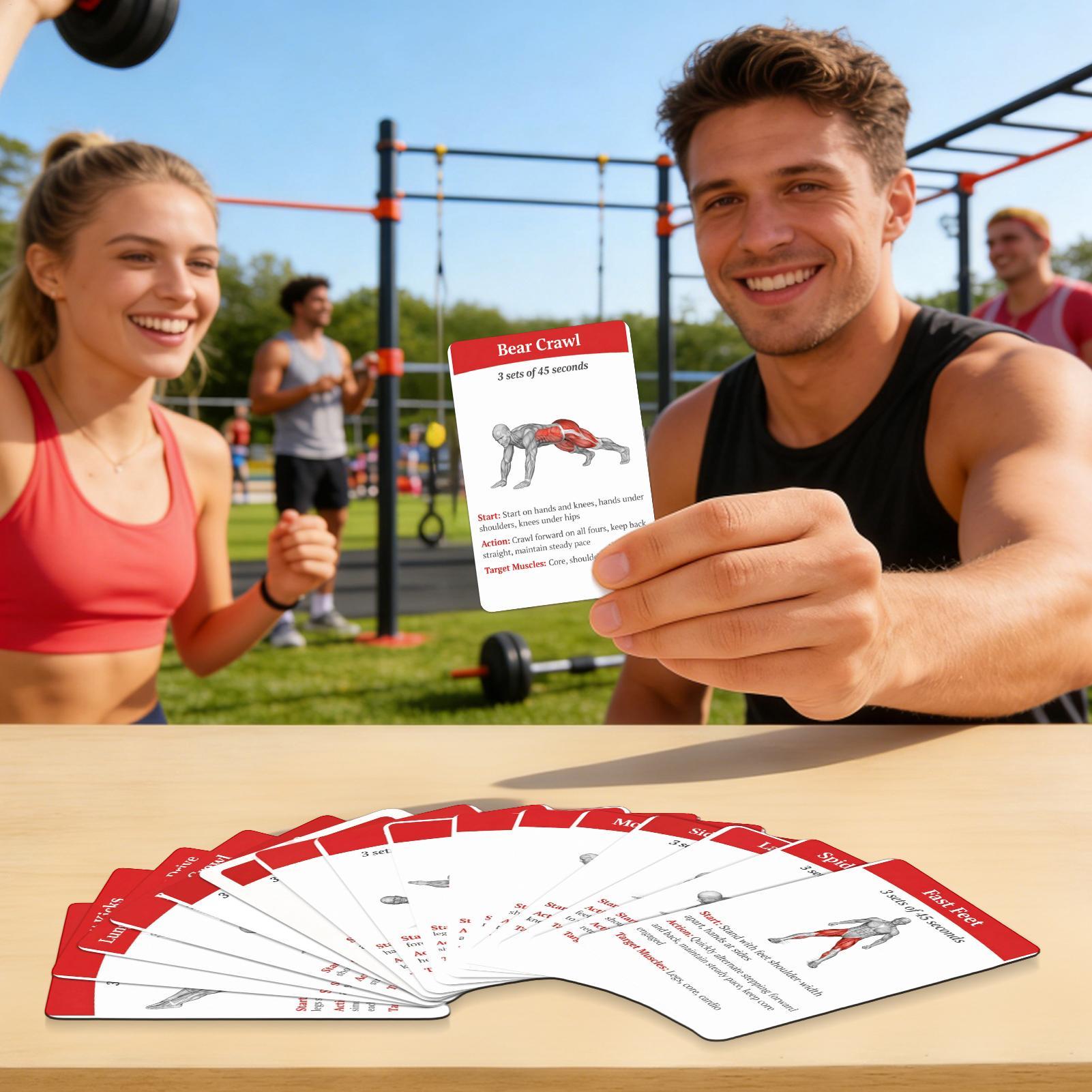 Home Gym Guide - مجموعة بطاقات التمارين الرياضية 36 قطعة،