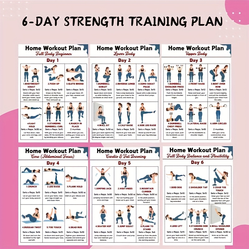 Workout Plan Home Gym - 6 قطع من مخططات التمارين الرياضية