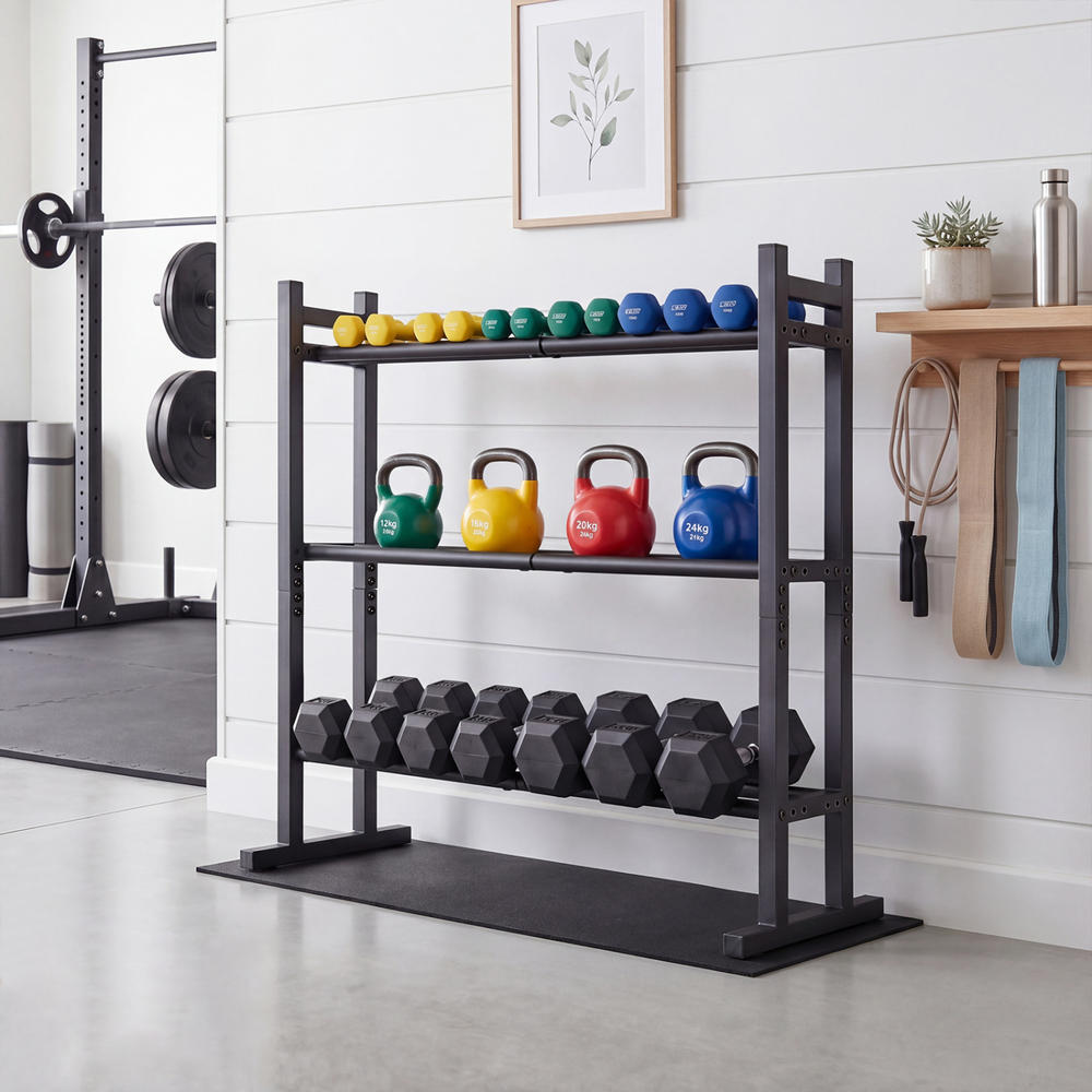 حامل أثقال ثلاثي الطبقات شديد  - مراجعة Home Gym Equipment وسعره