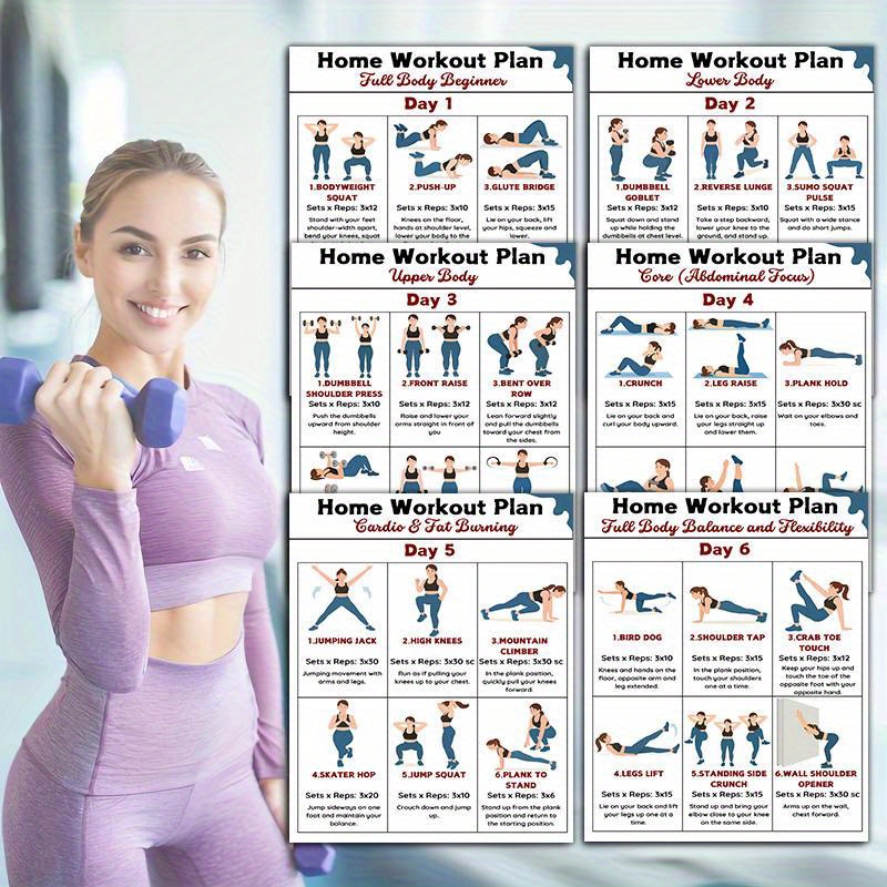6 قطع من مخططات التمارين الريا - مراجعة Workout Plan Home Gym وسعره