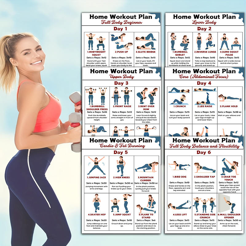 6 قطع من مخططات التمارين الريا - مراجعة Workout Plan Home Gym وسعره