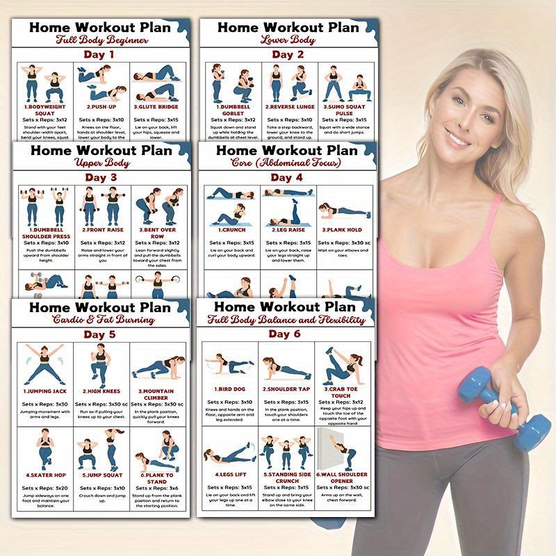 6 قطع من مخططات التمارين الريا - مراجعة Workout Plan Home Gym وسعره